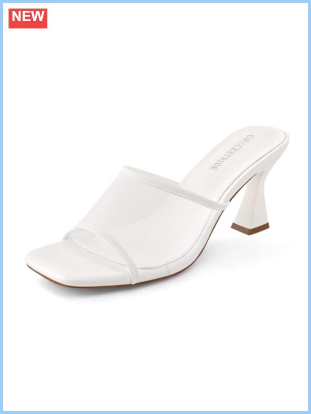 Mesh Mule Heels Square Toe Slip On Kitten Heel Sandals Comfortable Dress Pumps